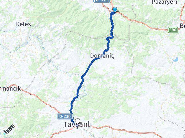 Eskikaracakaya Tavşanlı Arası Kaç Km - Yol Tarifi