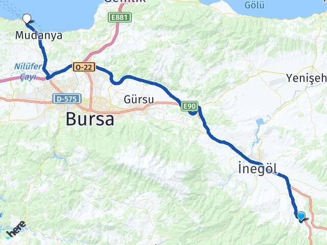 Hacıkara Budo Bursa Deniz Otobüsleri Arası Kaç Km - Yol Tarifi