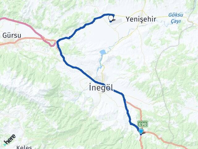 Tahtaköprü Yenişehir Havalimanı Arası Kaç Km - Yol Tarifi