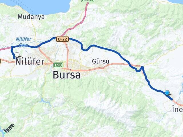 Yeniceköy Bursa Uludağ Üniversitesi Arası Kaç Km - Yol Tarifi