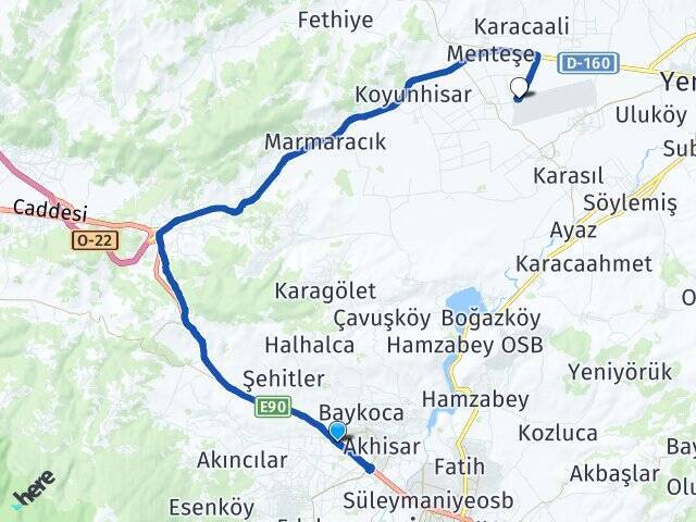 Yeniceköy Yenişehir Havalimanı Arası Kaç Km - Yol Tarifi