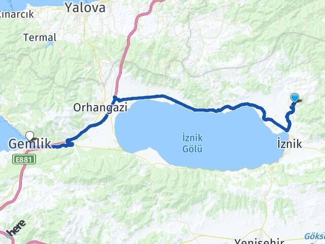 İnikli Gemlik İDO Feribot İskelesi Arası Kaç Km - Yol Tarifi