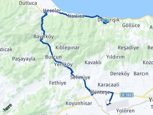 Müşküle Yenişehir Havalimanı Arası Kaç Km - Yol Tarifi