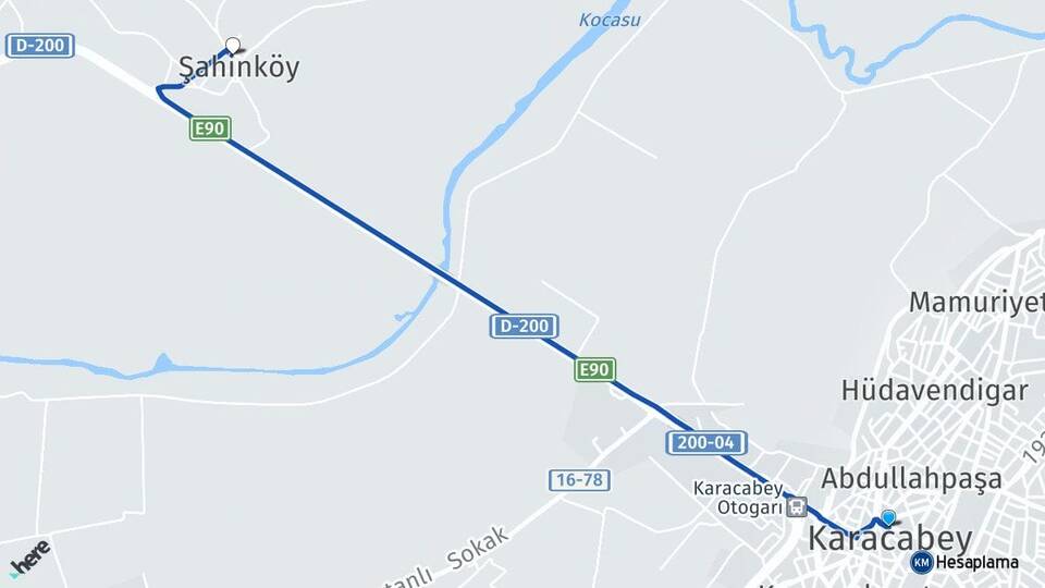 Bursa Karacabey Şahinköy Karacabey Arası Kaç Km - Yol Haritası