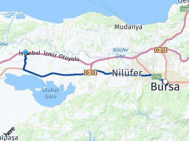 Subaşı Bursa Arası Kaç Km - Yol Tarifi