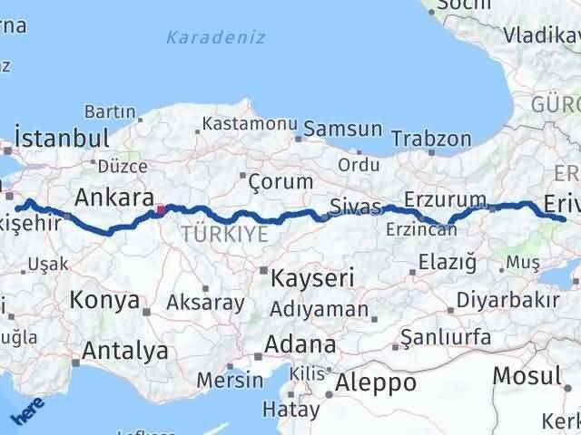 Bursa Keles Ağrı Arası Kaç Km - Yol Haritası