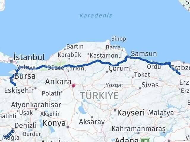 Bursa Keles Gümüşhane Arası Kaç Km - Yol Haritası