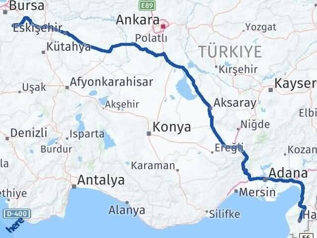 Bursa Keles Hatay Arası Kaç Km - Yol Haritası