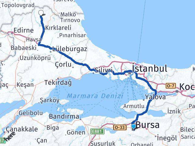 Bursa Kofçaz Arası Kaç Km - Yol Tarifi