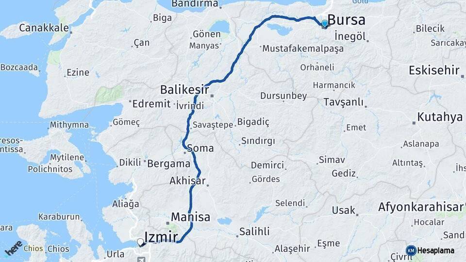 Bursa Konak Arası Kaç Km - Yol Tarifi