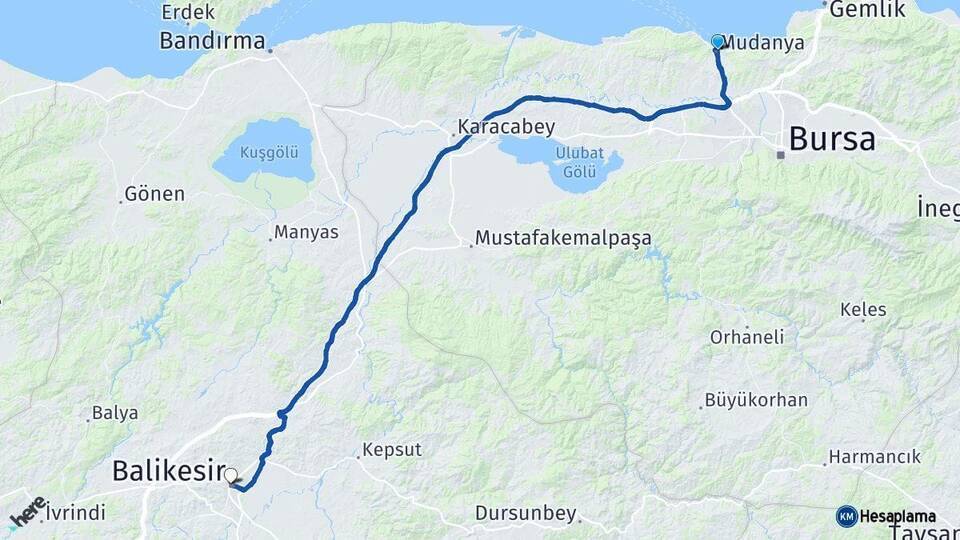 Mudanya Balıkesir Arası Kaç Km - Yol Tarifi