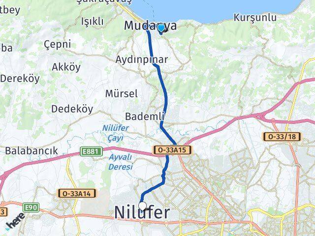 Güzelyalı Burgaz Nilüfer Arası Kaç Km - Yol Tarifi