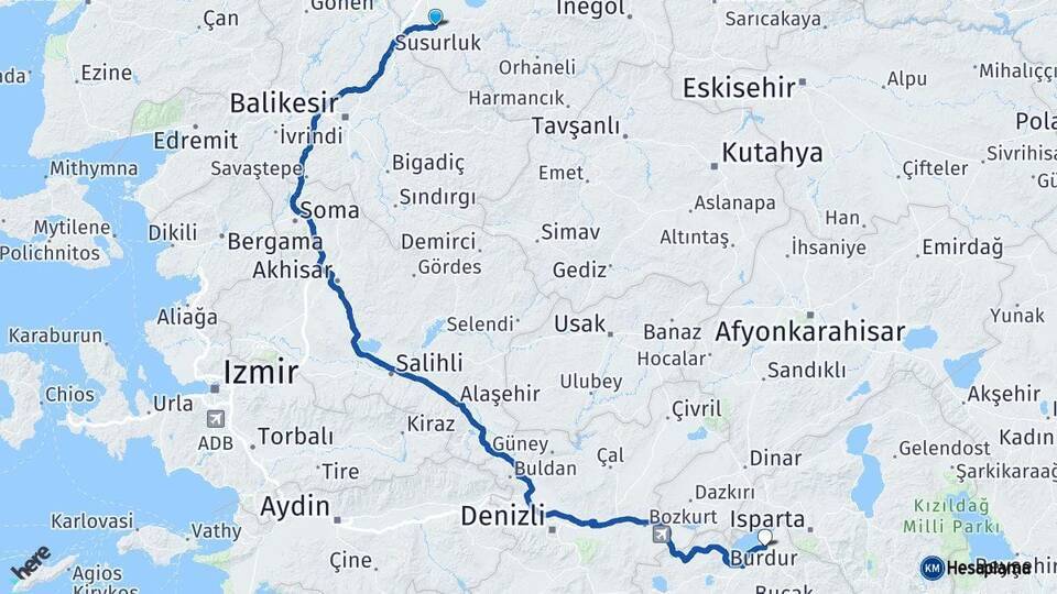 Mustafakemalpaşa Burdur Arası Kaç Km - Yol Tarifi
