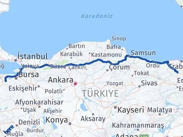 Bursa Mustafakemalpaşa Gümüşhane Arası Kaç Km - Yol Haritası