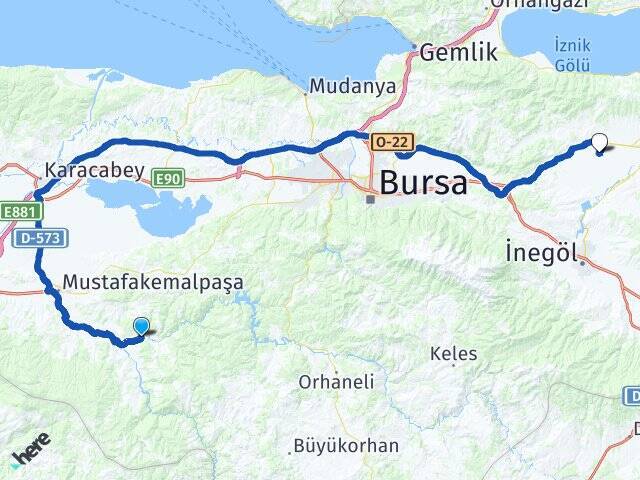 Kestelek Yenişehir Havalimanı Arası Kaç Km - Yol Tarifi