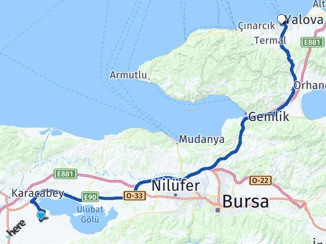 Kumkadı Yalova Arası Kaç Km - Yol Tarifi