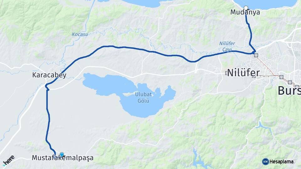 Bursa Mustafakemalpaşa Mudanya Arası Kaç Km - Yol Haritası