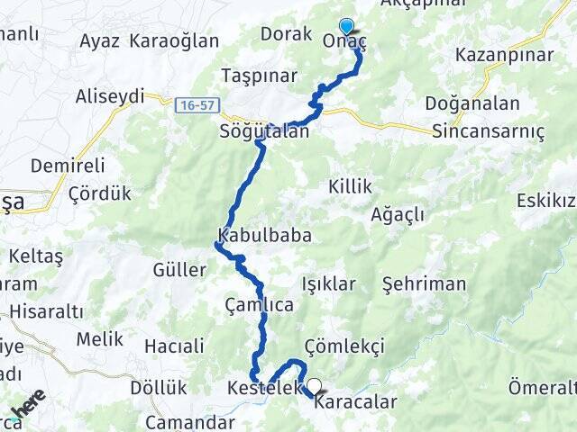 Onaç Çaltılıbük Arası Kaç Km - Yol Tarifi