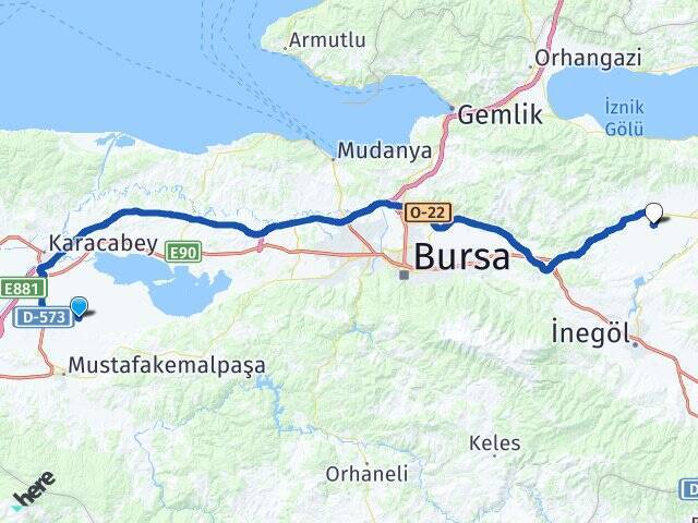 Tepecik Yenişehir Havalimanı Arası Kaç Km - Yol Tarifi