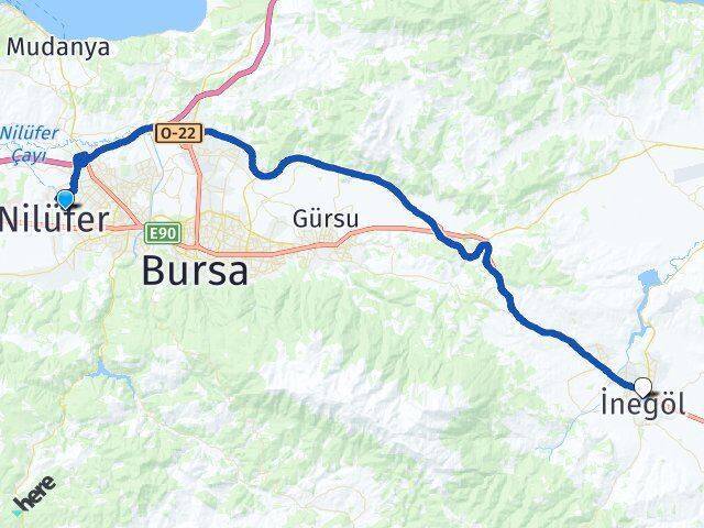 Altınşehir İnegöl Arası Kaç Km - Yol Tarifi