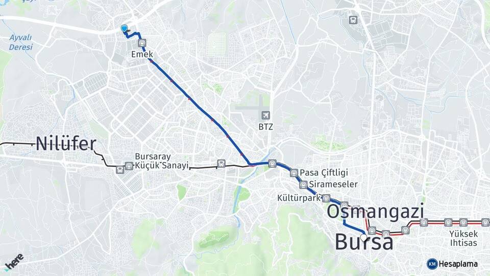Bursa Nilüfer Balat Arası Kaç Km - Yol Haritası