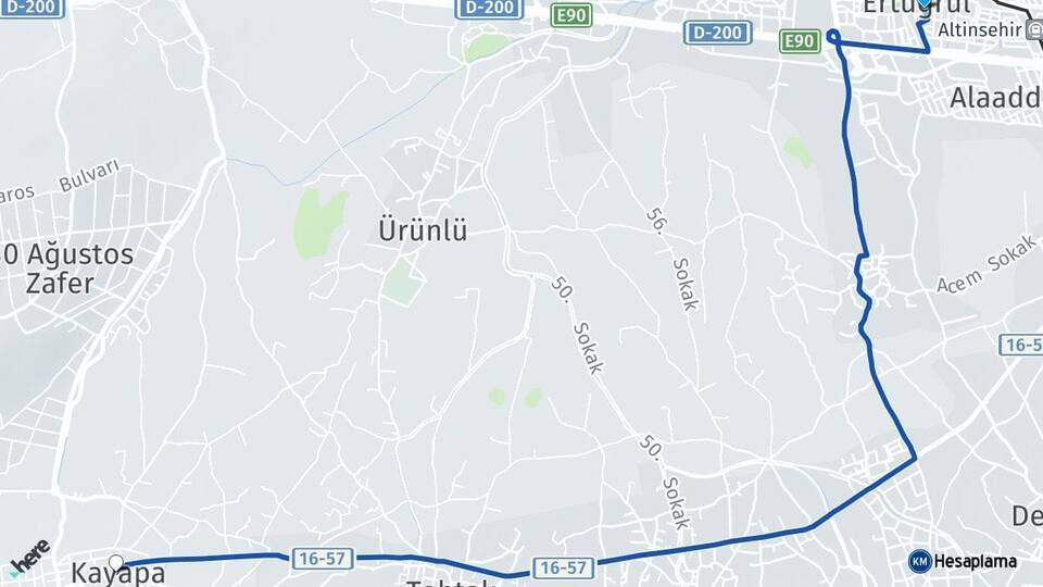Ertuğrul Kayapa Arası Kaç Km - Yol Tarifi