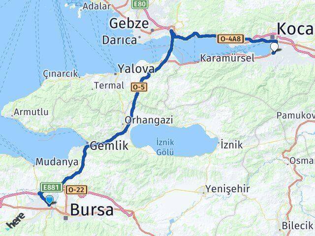 Esentepe Başiskele Arası Kaç Km - Yol Tarifi
