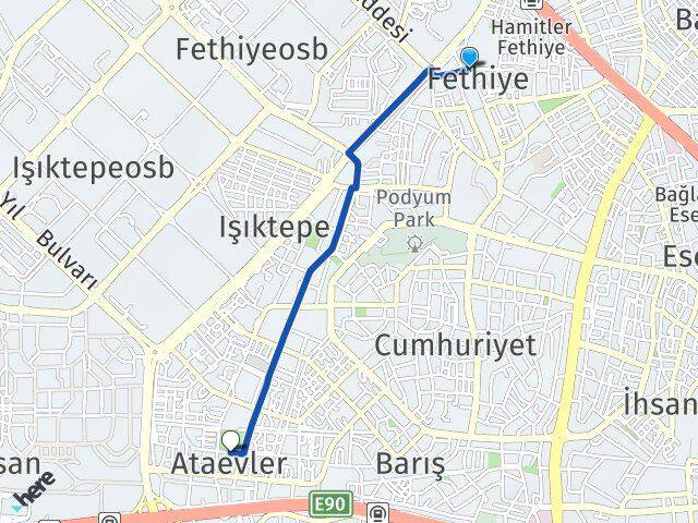 Fethiye Ataevler Arası Kaç Km - Yol Tarifi