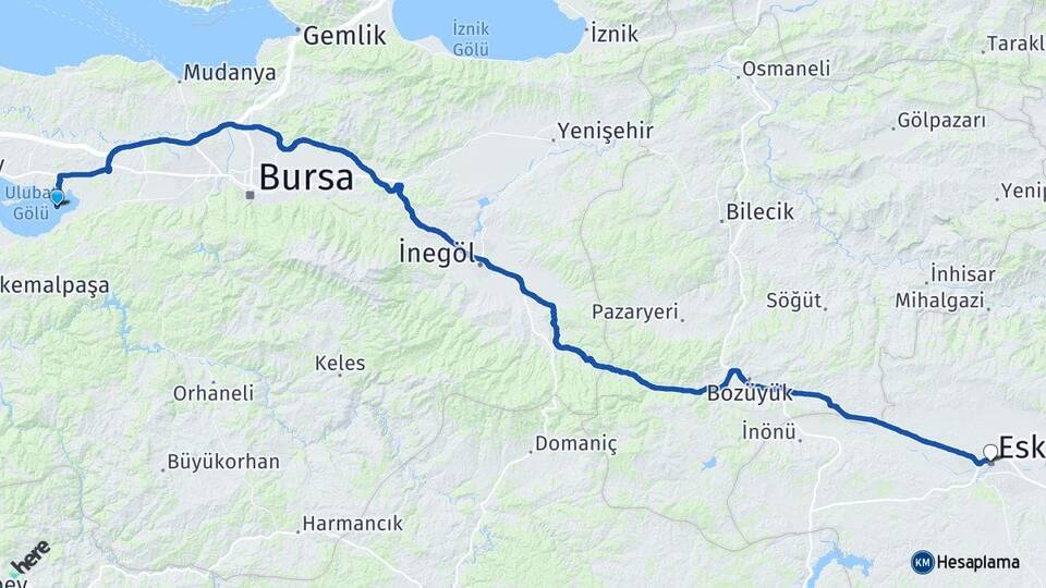 Gölyazı Eskişehir Arası Kaç Km - Yol Tarifi