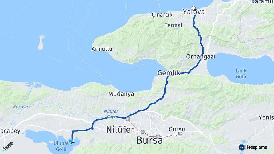 Gölyazı Yalova Arası Kaç Km - Yol Tarifi