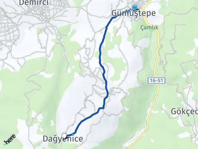 Gümüştepe Dağyenice Arası Kaç Km - Yol Tarifi