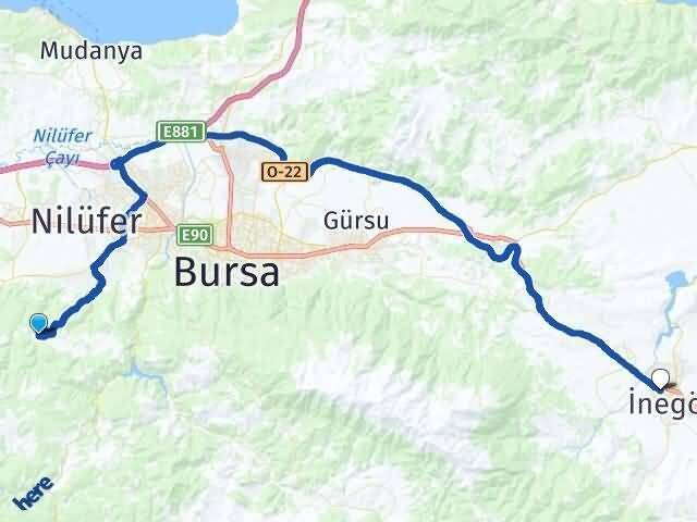 İnegazi Süleymaniye Arası Kaç Km - Yol Tarifi