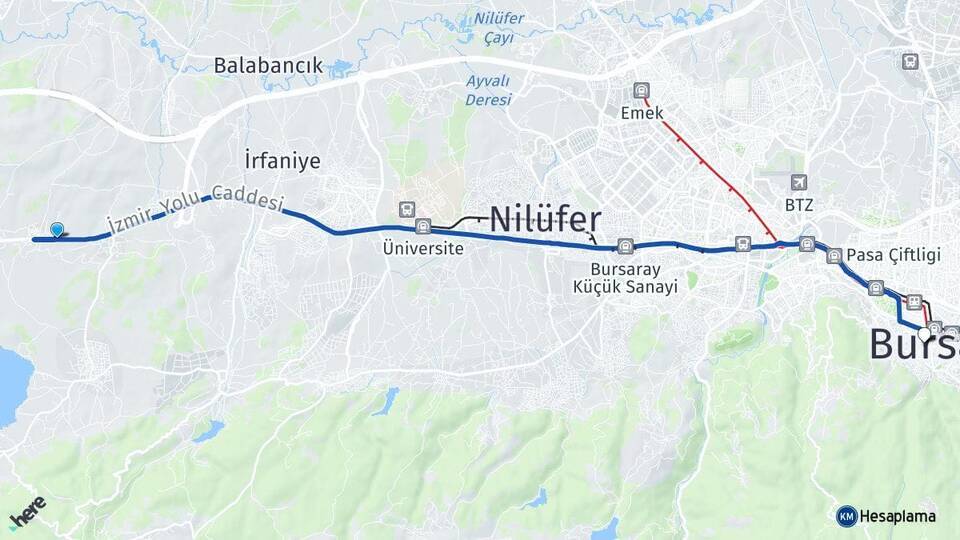 Karacaoba Bursa Arası Kaç Km - Yol Tarifi
