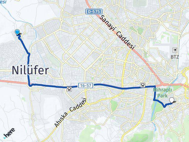 Özlüce Hüdavendigar Arası Kaç Km - Yol Tarifi