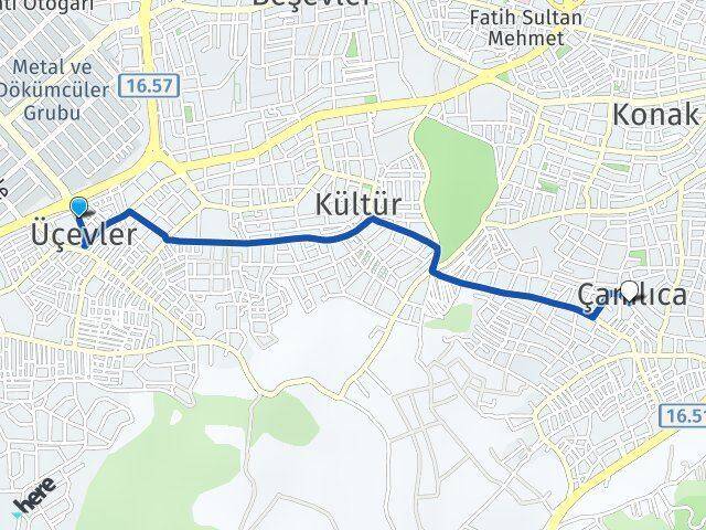 Üçevler Çamlıca Arası Kaç Km - Yol Tarifi