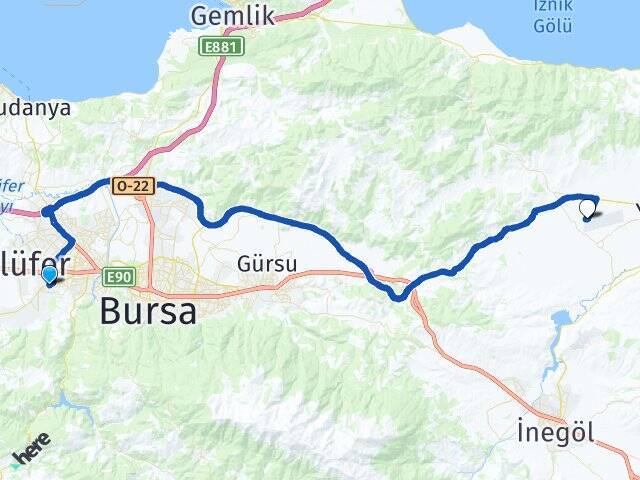 Üçevler Yenişehir Havalimanı Arası Kaç Km - Yol Tarifi