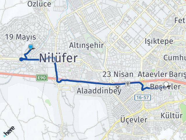 Yüzüncüyıl Beşevler Arası Kaç Km - Yol Tarifi