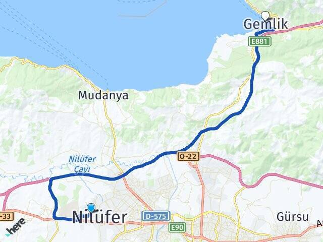 Yüzüncüyıl Gemlik İDO Feribot İskelesi Arası Kaç Km - Yol Tarifi