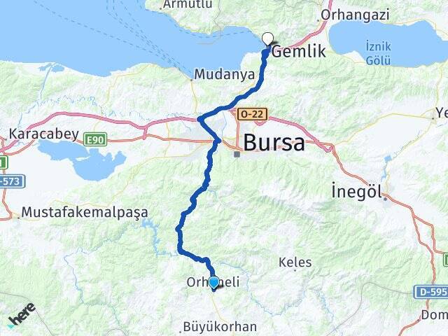 Akalan Gemlik İDO Feribot İskelesi Arası Kaç Km - Yol Tarifi