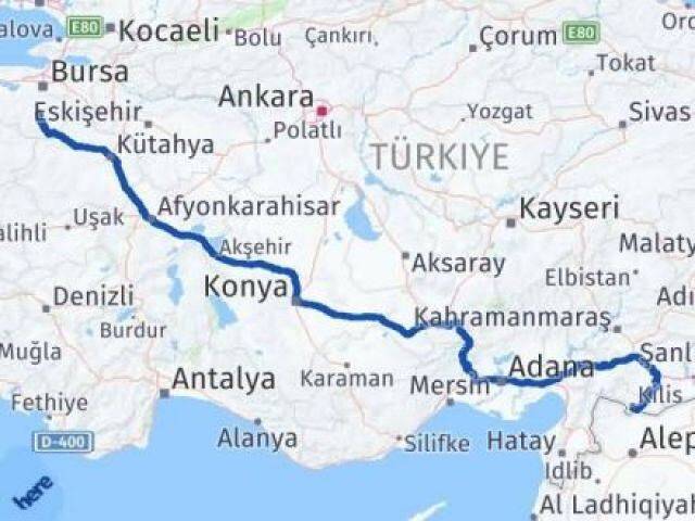 Bursa Orhaneli Kilis Arası Kaç Km - Yol Haritası