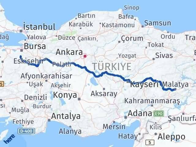 Bursa Orhaneli Malatya Arası Kaç Km - Yol Haritası