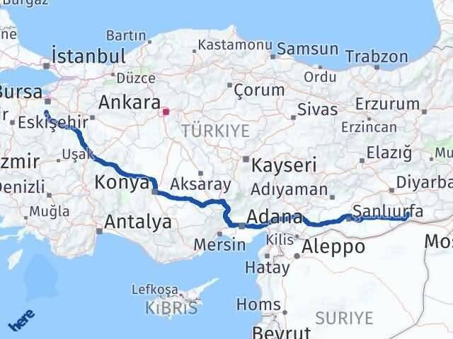 Bursa Orhaneli Mardin Arası Kaç Km - Yol Haritası