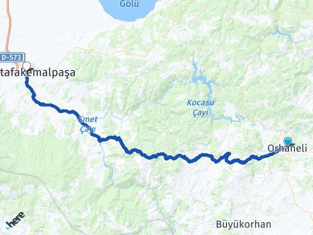 Bursa Orhaneli Mustafakemalpaşa Arası Kaç Km - Yol Haritası