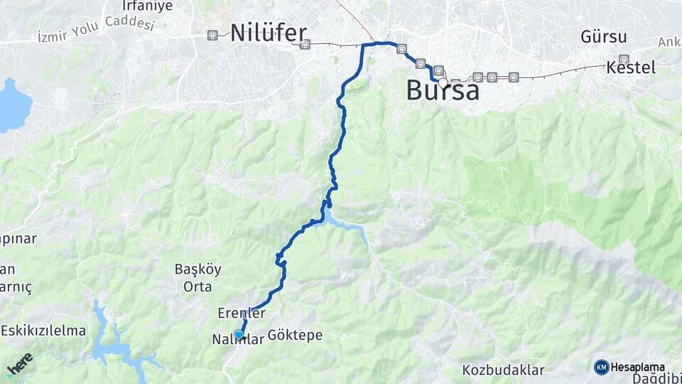 Nalınlar Bursa Arası Kaç Km - Yol Tarifi
