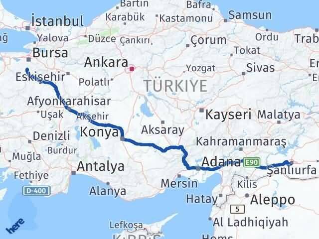 Bursa Orhaneli Şanlıurfa Arası Kaç Km - Yol Haritası