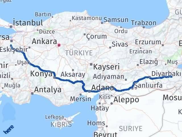 Bursa Orhaneli Siirt Arası Kaç Km - Yol Haritası
