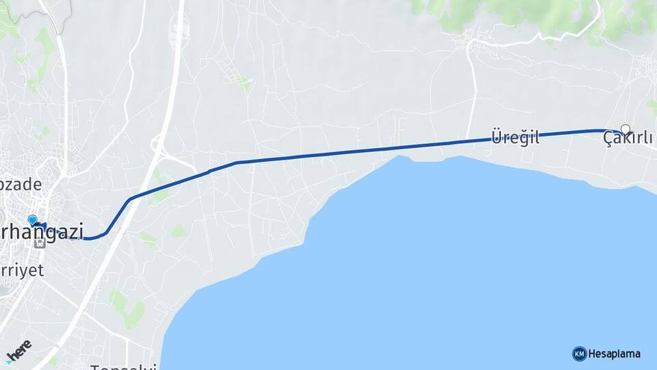 Bursa Orhangazi Çakırlı Orhangazi Arası Kaç Km - Yol Haritası