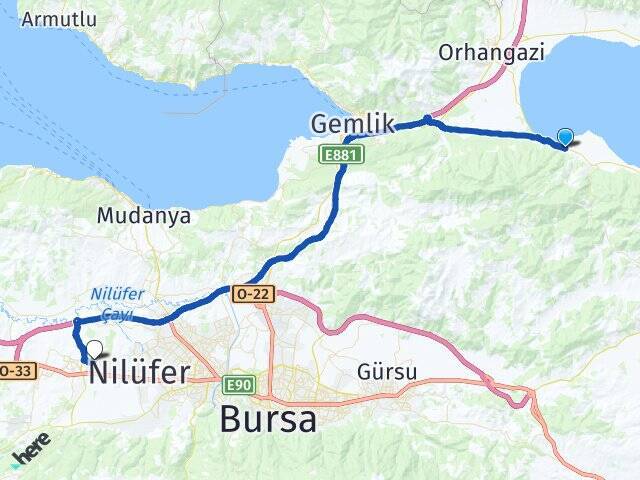 Dutluca Bursa Uludağ Üniversitesi Arası Kaç Km - Yol Tarifi