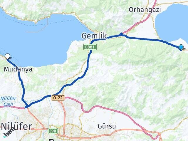 Sölöz Budo Bursa Deniz Otobüsleri Arası Kaç Km - Yol Tarifi