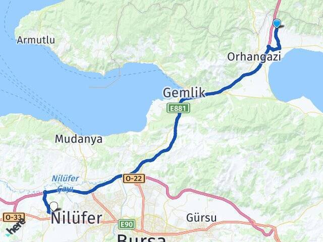 Yeniköy Bursa Uludağ Üniversitesi Arası Kaç Km - Yol Tarifi